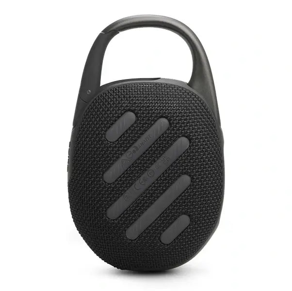 JBL Clip 5, Enceinte Bluetooth ultra-portable, mousqueton intégré, son JBL Pro, basses percutantes, 12 heures d'autonomie, fonction Playtime Boost, résistante à l'eau et à la poussière IP67, en noir