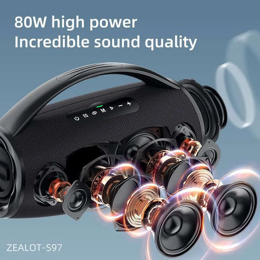Haut-parleur Bluetooth Zealot S97 80 W haute puissance Super Bass