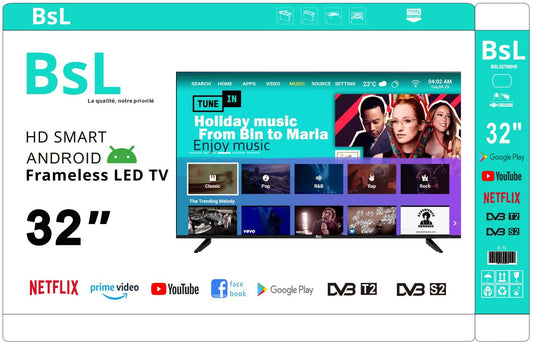 TV BsL 32" Android 14, WiFi, Bluetooth garantie 24 mois