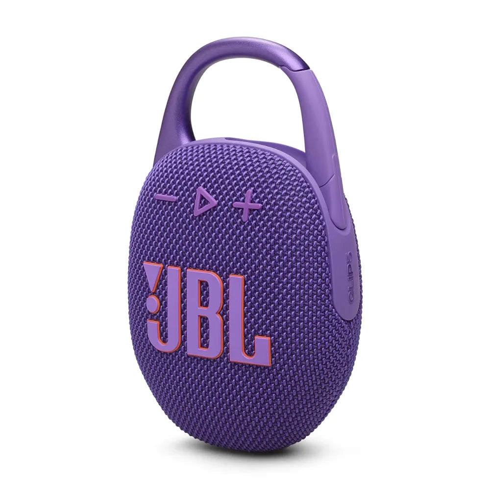 JBL Clip 5, Enceinte Bluetooth ultra-portable, mousqueton intégré, son JBL Pro, basses percutantes, 12 heures d'autonomie, fonction Playtime Boost, résistante à l'eau et à la poussière IP67, en noir